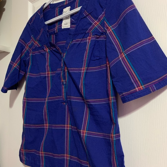 3 for $15 Garage Blue Plaid Shirt - Picture 4 of 9